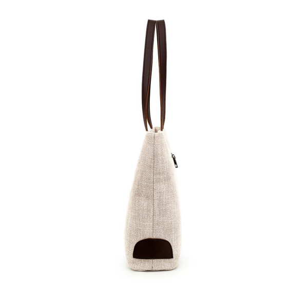 Canvas Tote Bag with Zipper and Handle