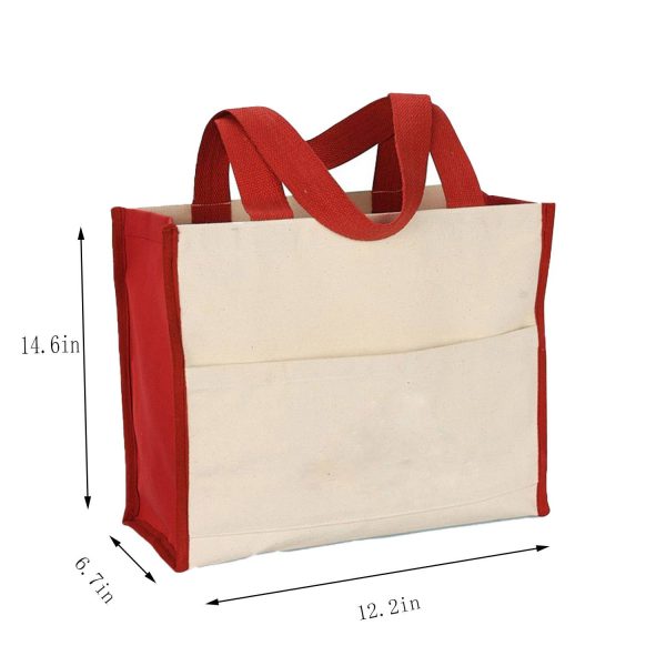 Cotton canvas grocery tote bag