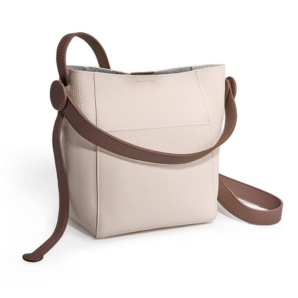 Genuine Leather Cross-body shoulder bucket bag for women