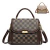 Pu Leather checkered portable Cross-body Bag Women