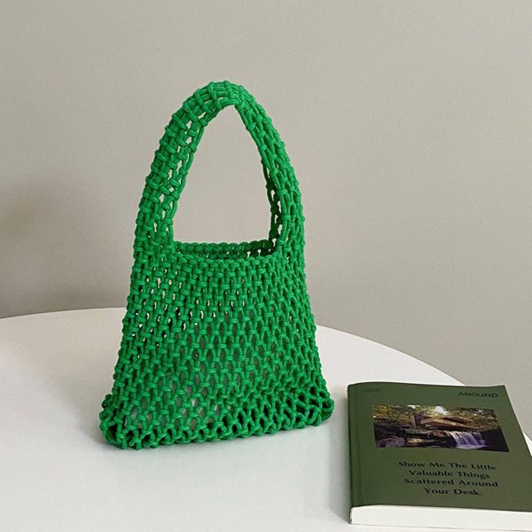 Hand-woven Shoulder Drawstring Summer Beach Bag