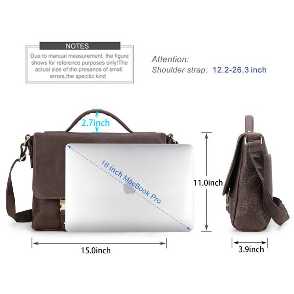 Genuine Leather Waterproof Business 14.2inch Cross-body bag