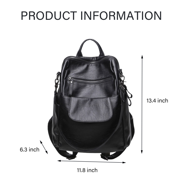 Large Fashion PU Leather Backpack Purse