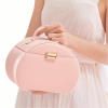 Portable Leather Jewelry Storage Box with Lock and Handle