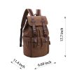 Canvas Vintage Backpack PU Leather Casual Bookbag