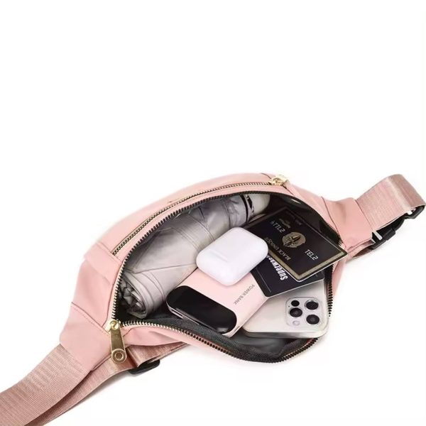 Oxford Sling Bag Double Zippers Fanny Pack