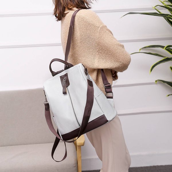 Retro soft leather PU anti-theft backpack