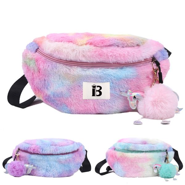 Cotton Stylish and versatile dyed plush belt chest bag