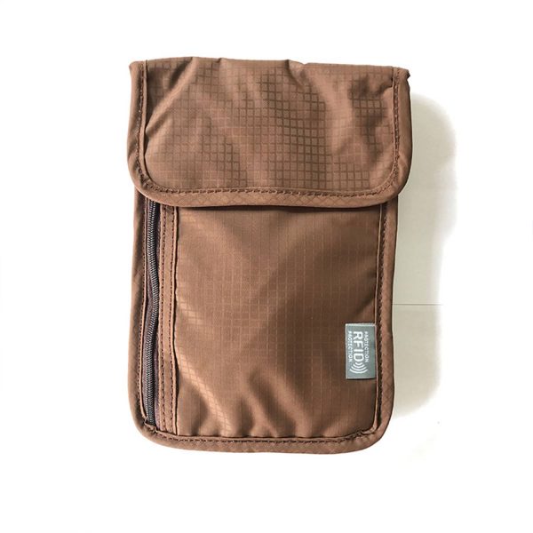 Nylon Rfid zipper hanging document bag pouch