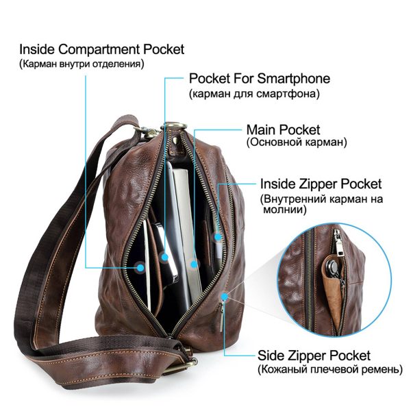 Genuine Leather Multifunctional Waterproof Cross-body Bag