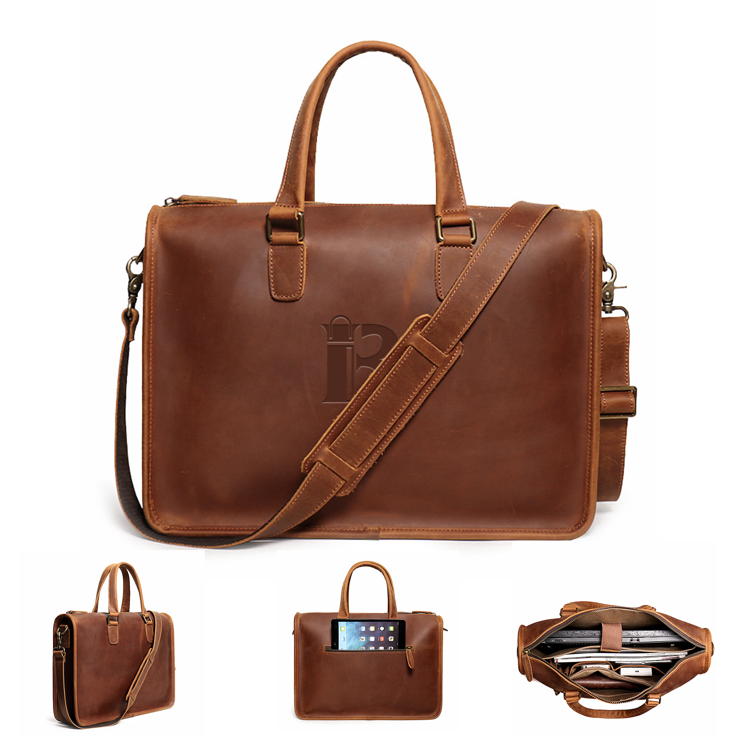 Genuine Leather Crossbody Messenger Bag