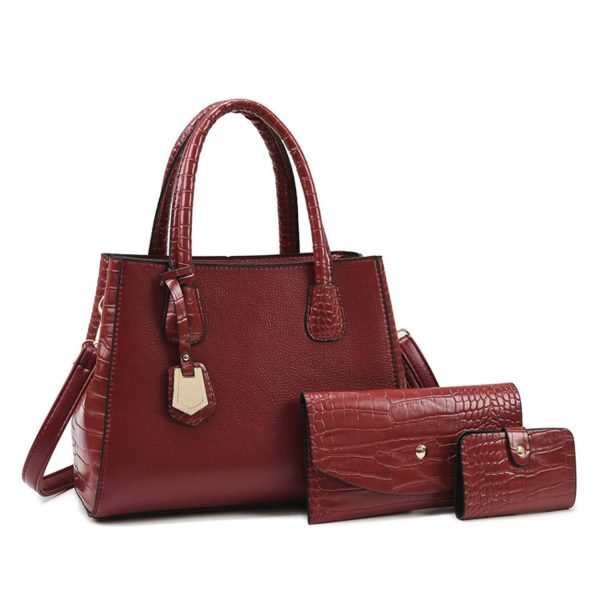 3 in 1 Pu Leather Popular Classic one-shoulder handbag set