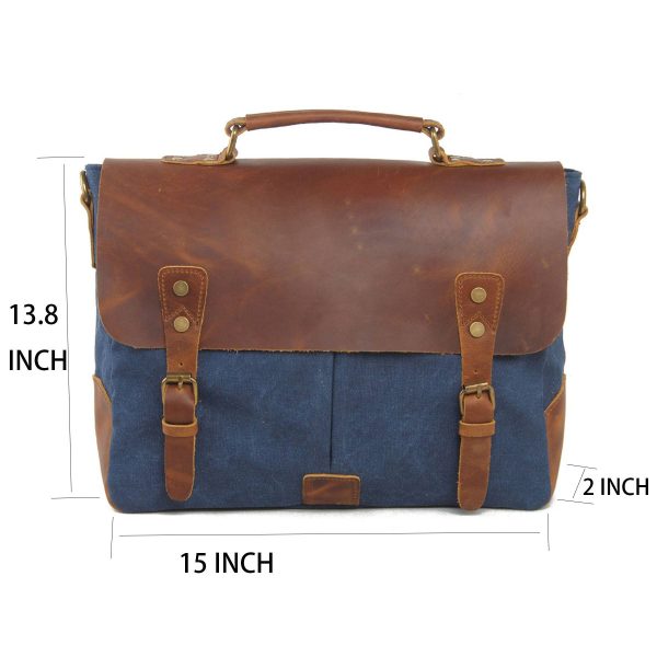 Canvas with leather Messenger bag