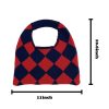 Polyester checked knit tote bag