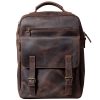 Vintage Genuine Leather Laptop Men Backpack