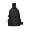 Nylon Small Black Sling Crossbody Bag With USB Charging Port