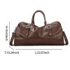 Oversized Genuine Leather Travel Duffel Bag With Shoe Pouch