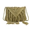 Jute Straw cotton tassel shoulder cross-body bag