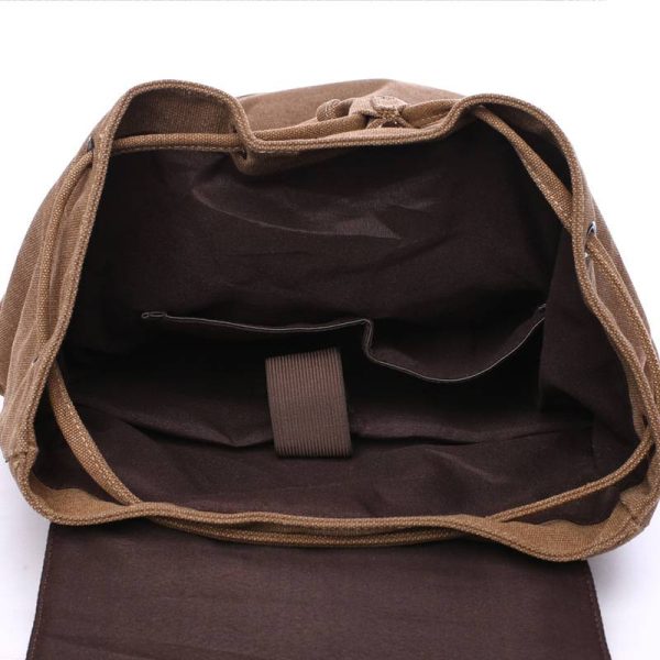 Canvas Vintage Backpack PU Leather Casual Bookbag