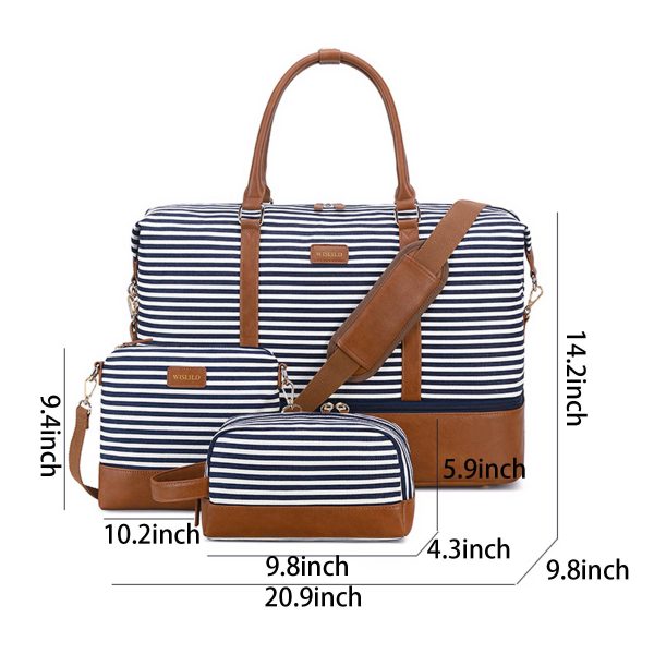 3in1 Polyester Travel Duffle Bag Set with Shoe Compartment
