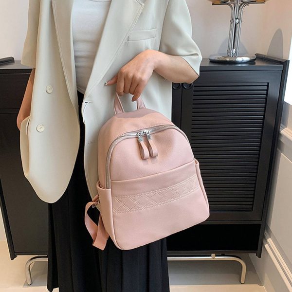 PU leather durable backpack