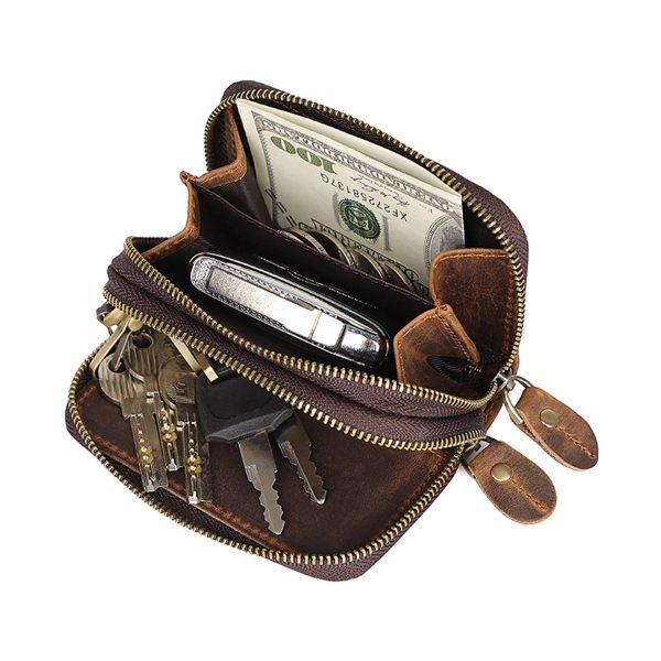 Premium Leather Keychain Case Wallet