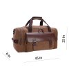 Expandable Canvas Genuine Leather Duffle Bag