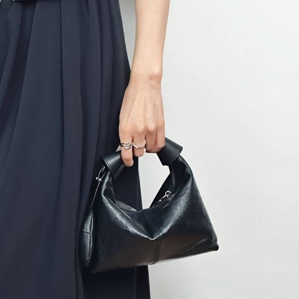 Women's Genuine Leather Ruched Hobo Handbag