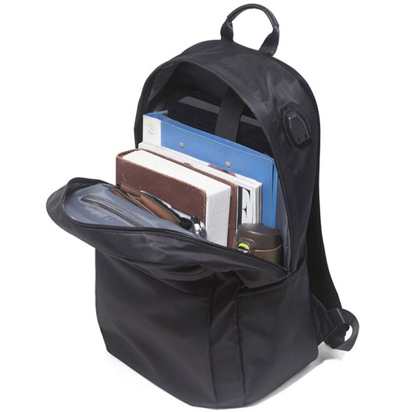Nylon Leisure Travel Backpack W/ Usb Charging Port
