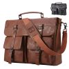 17.3 Inch Vintage PU Leather Laptop Bag Briefcase Satchel