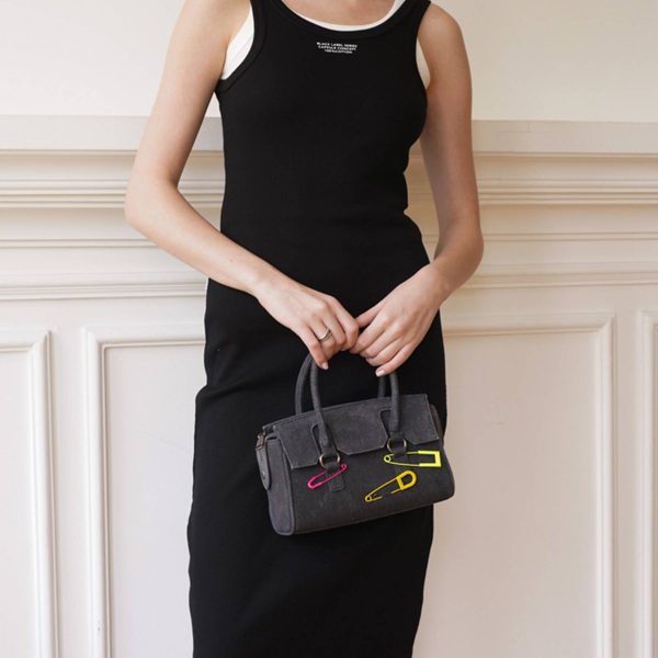 Chic Denim Top Handle Handbag for Women
