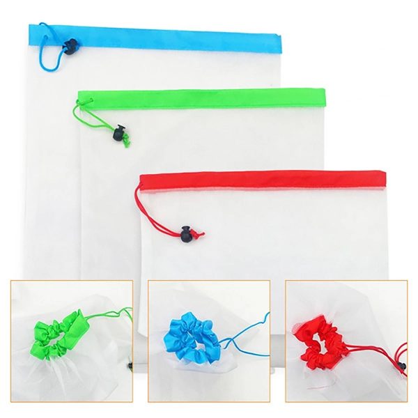 Mesh drawstring polyester bag
