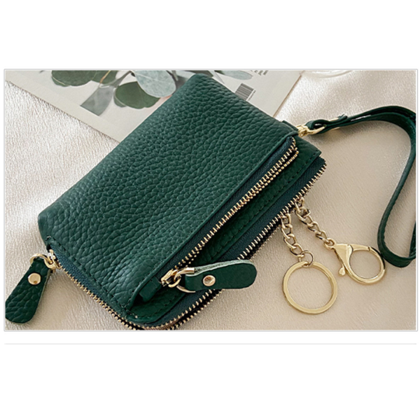 Leather Coin Purse W/ Wrist Strap