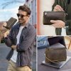 Leather Waterproof Small Vintage Storage Wallet Men Coffee