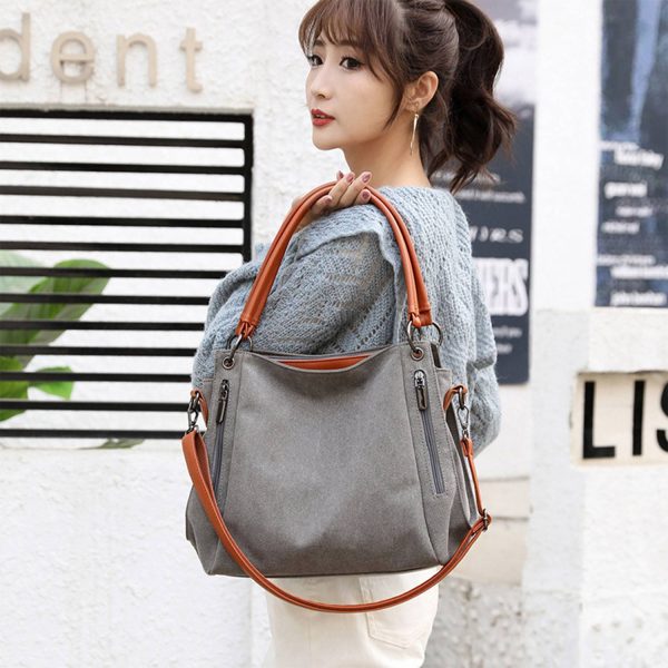 Large Capacity Simple Canvas Crossbody Bag