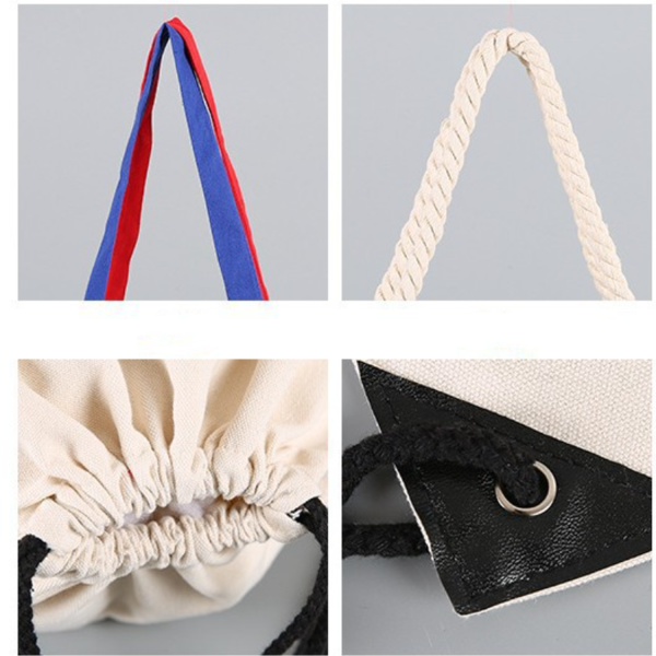 Cotton Heavy Beige Canvas Foldable Shopping Bag