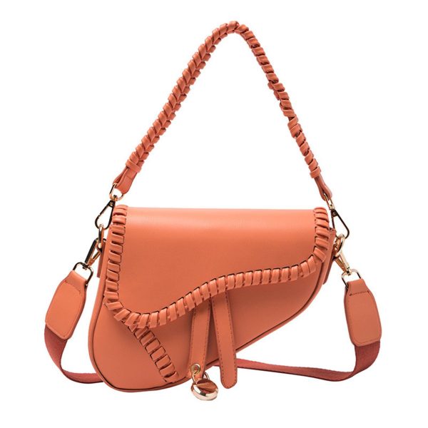 PU Leather Ladies Saddle Handbag Crossbody Bag