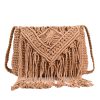 Jute Straw cotton tassel shoulder cross-body bag
