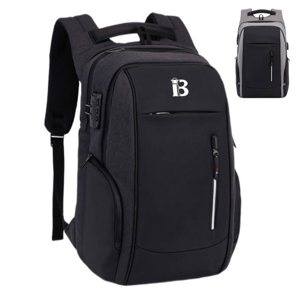 Computer Polyester Backpack With Usb Charging Port