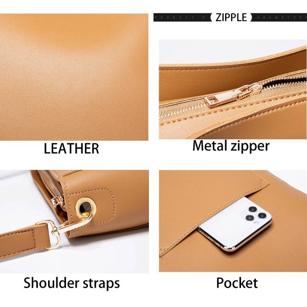 PU Simple vintage bucket tote cross-body bag
