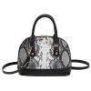 PU Contrasting snakeskin one-shoulder cross-body bag