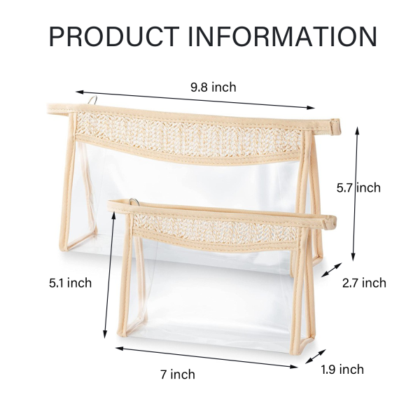 Small Straw Clear Makeup Bags