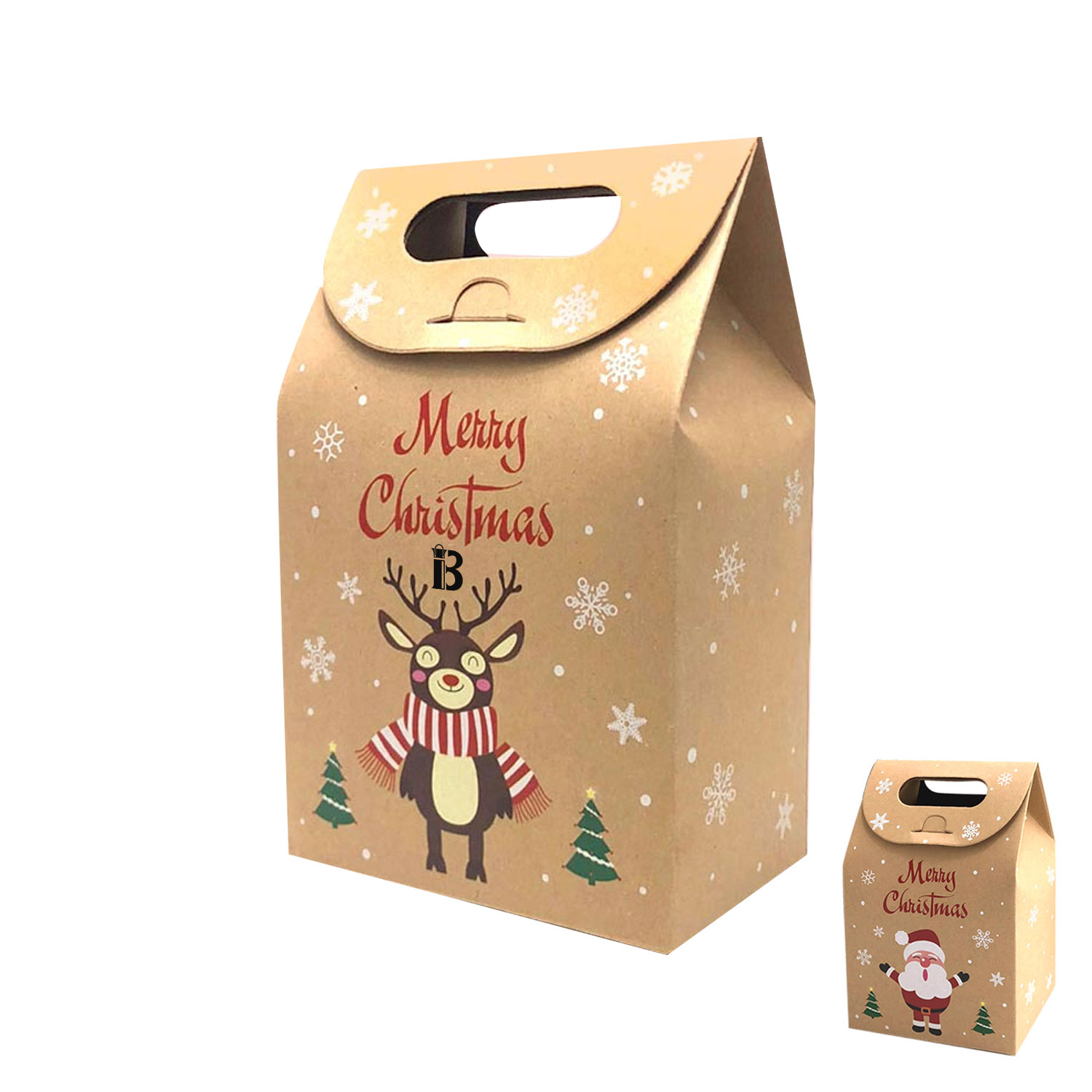 Christmas Kraft Paper Gift Bags