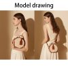 Genuine Leather Round hand-held women's Crossbody bag
