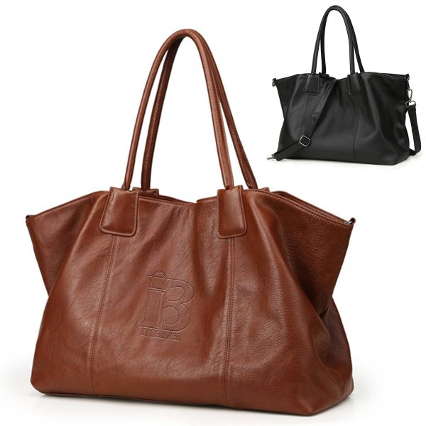 Soft Genuine Leather Top-handle Purse for Women
