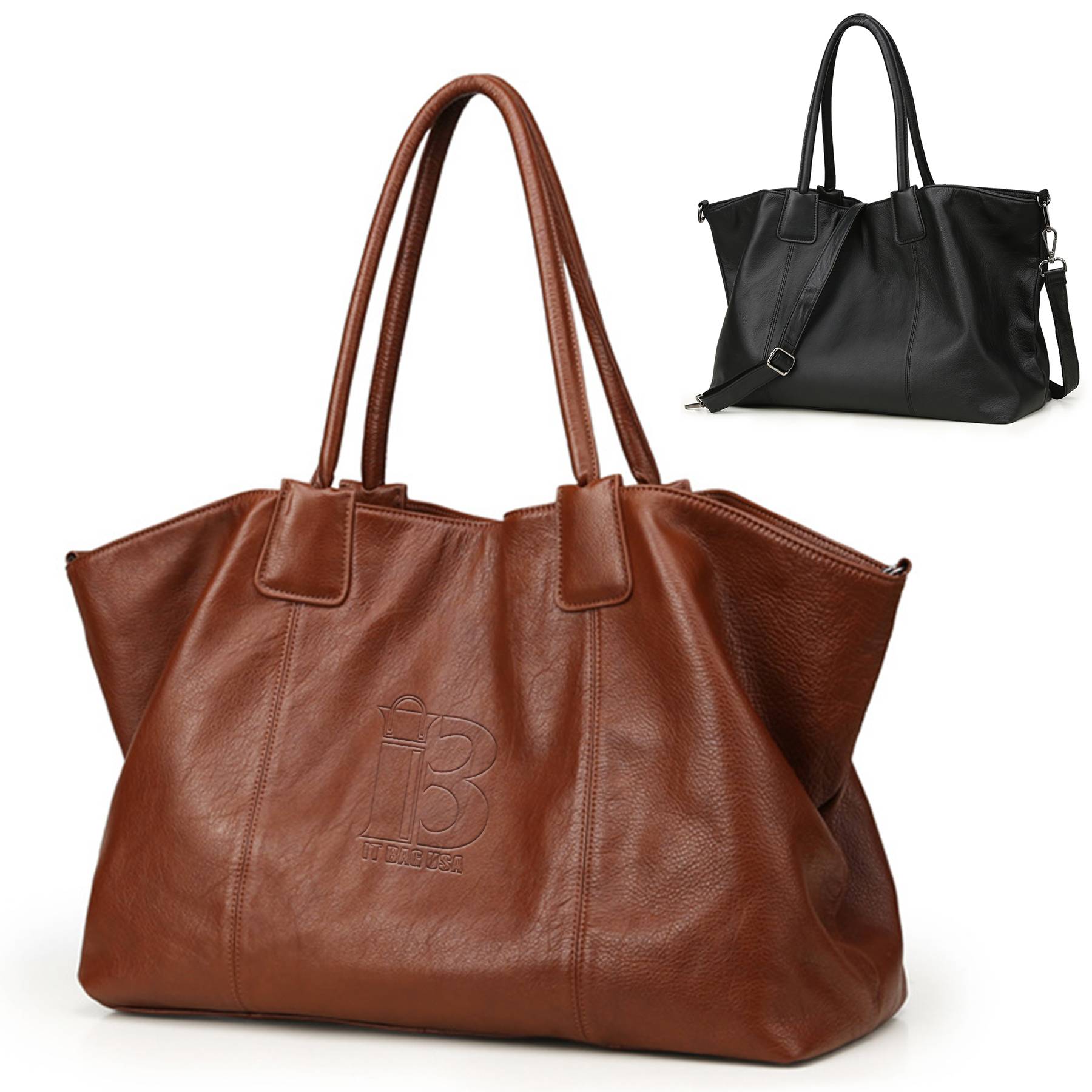 Soft Genuine Leather Top-handle Purse for Women