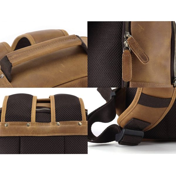 Men's Vintage Genuine Leather Laptop Backpack