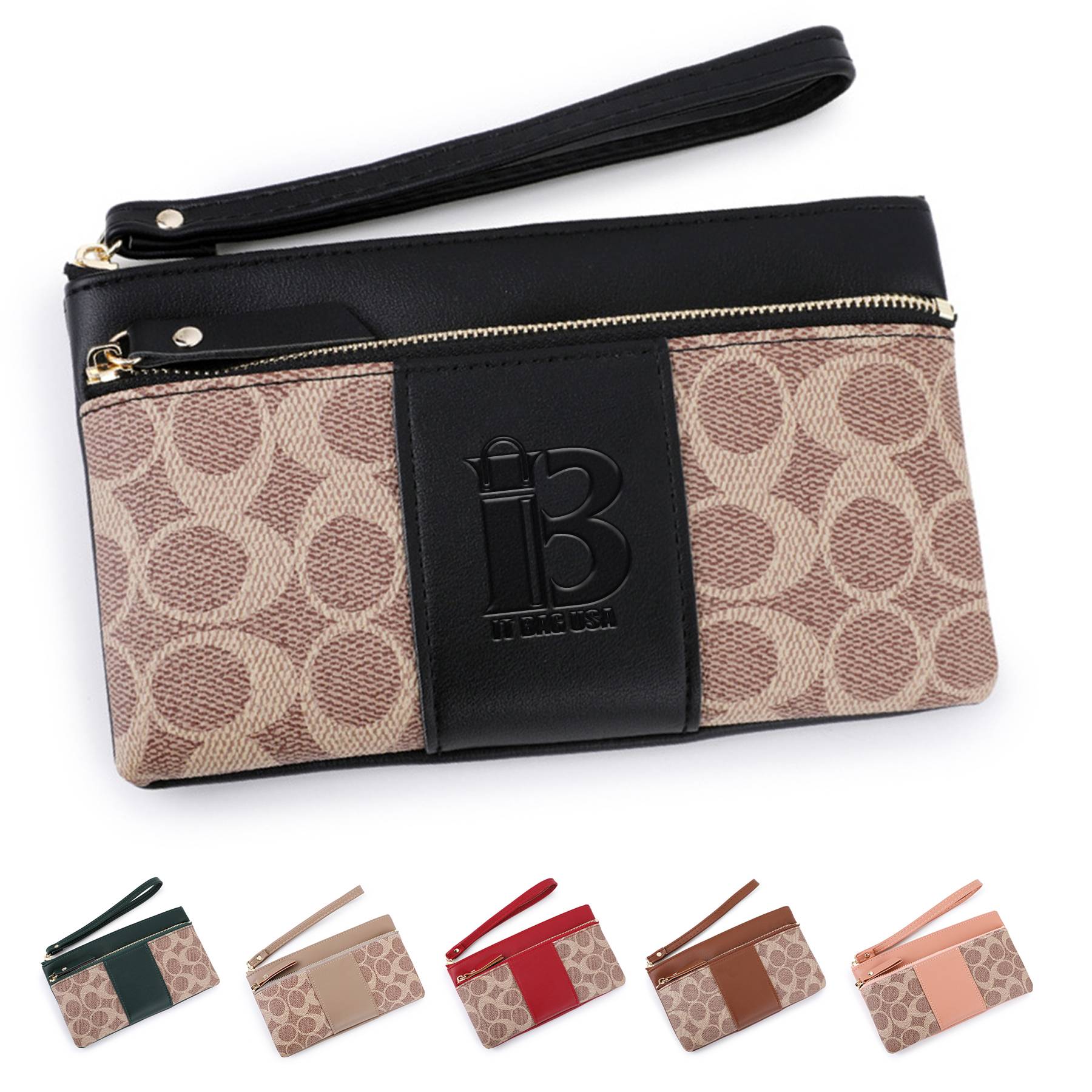 PU Exquisite Retro Zip Wallet