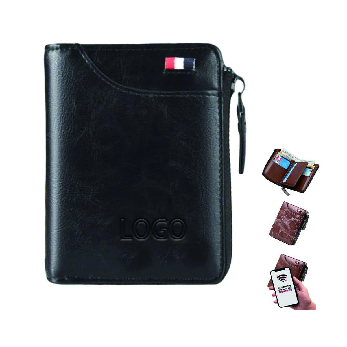 Men'S Genuine Leather Pass Case Wallet