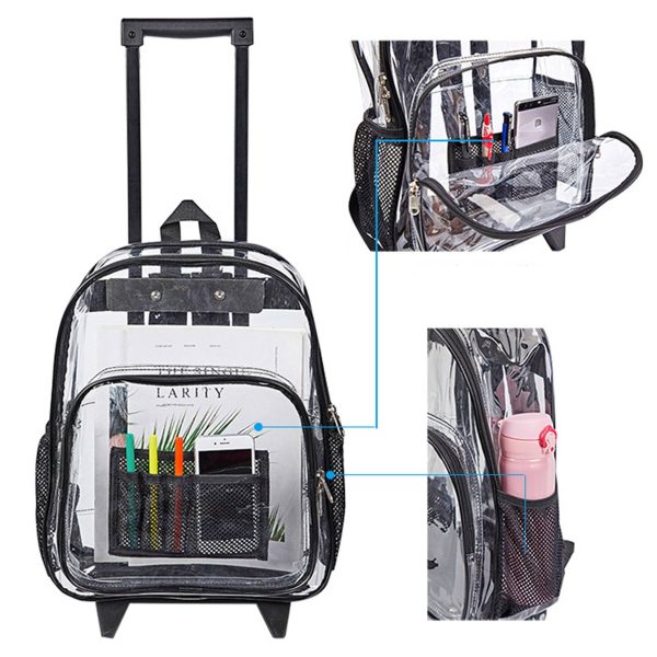 PVC Transparent Backpack with Wheels